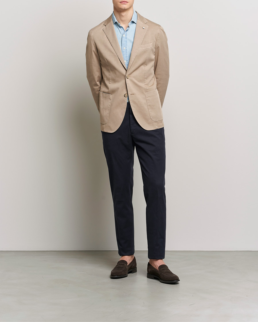 Herr | Kavajer | L.B.M. 1911 | Jack Regular Fit Cotton Stretch Blazer Taupe