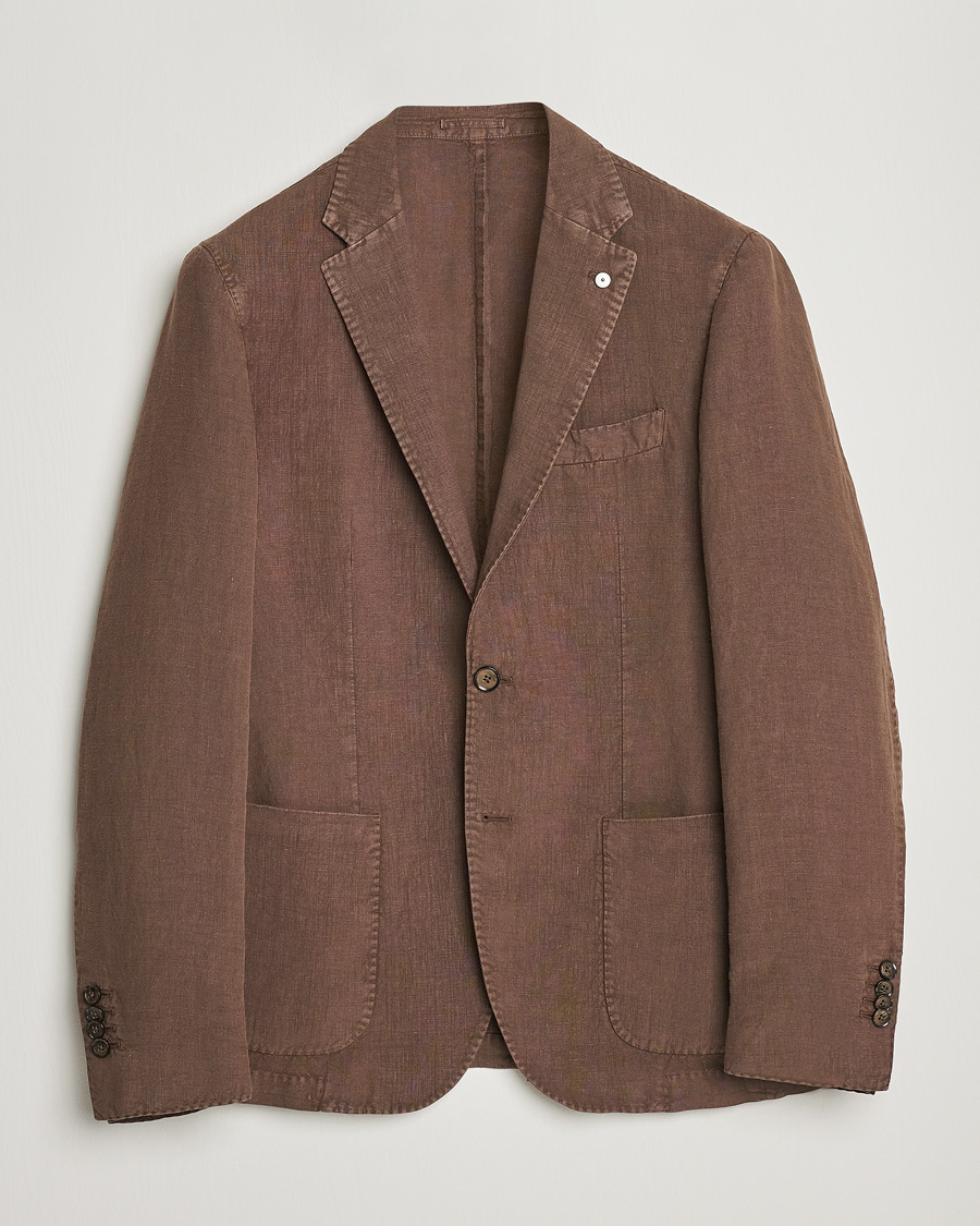 Herr | Kavajer | L.B.M. 1911 | Jack Regular Fit Linen Blazer Brown