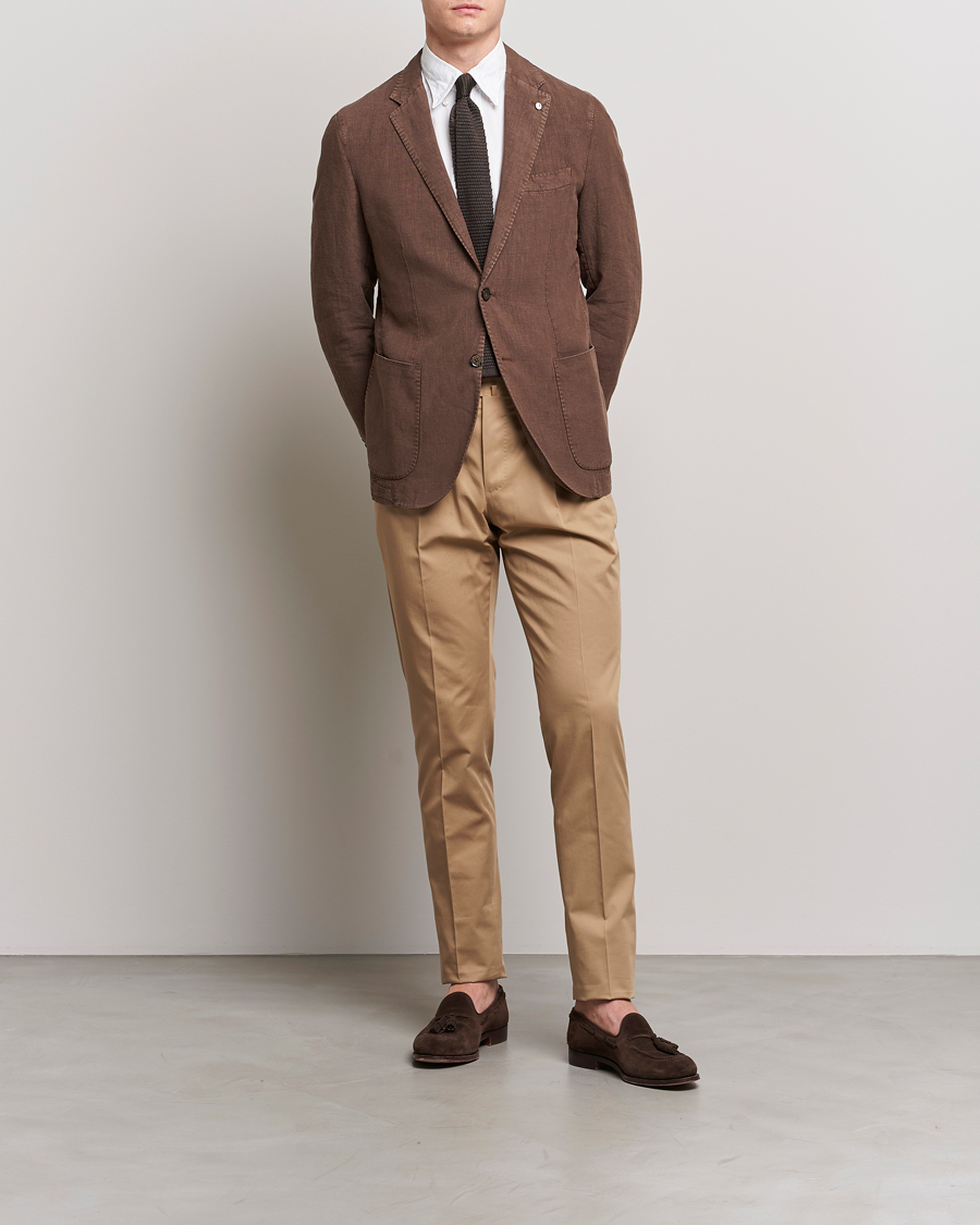 Herr | Kavajer | L.B.M. 1911 | Jack Regular Fit Linen Blazer Brown