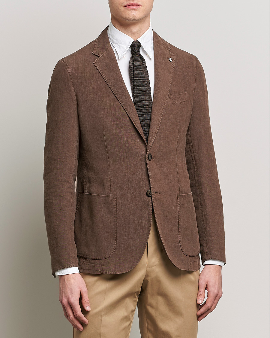Herr | Kavajer | L.B.M. 1911 | Jack Regular Fit Linen Blazer Brown