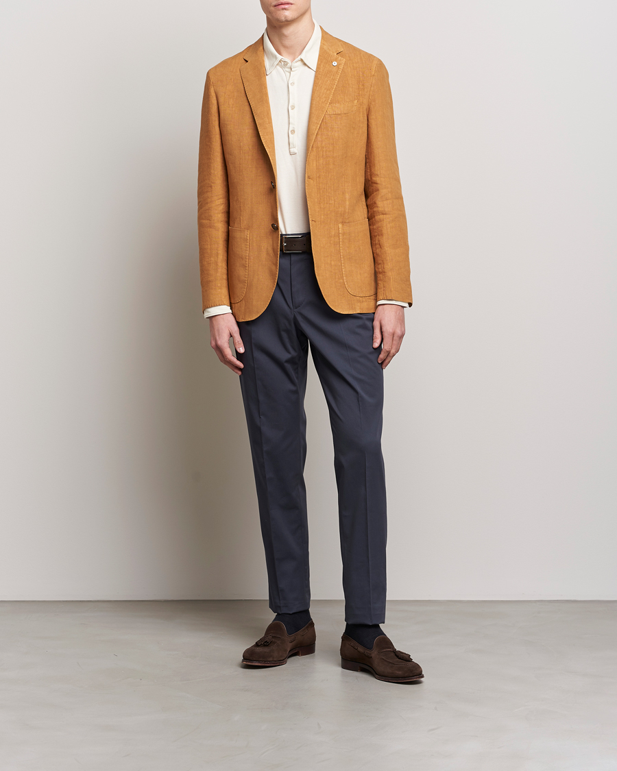 Herr | Kavajer | L.B.M. 1911 | Jack Regular Fit Linen Blazer Camel