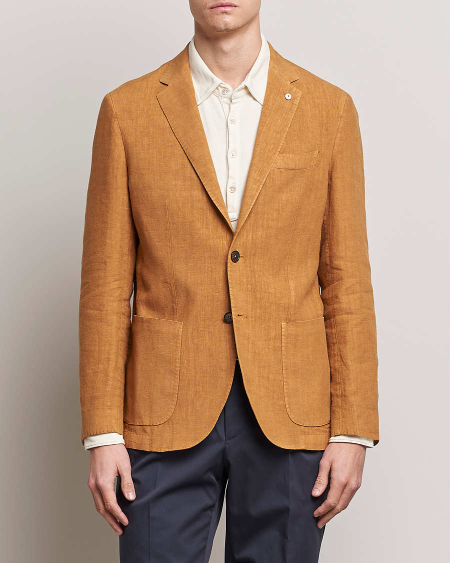 Herr | Kavajer | L.B.M. 1911 | Jack Regular Fit Linen Blazer Camel