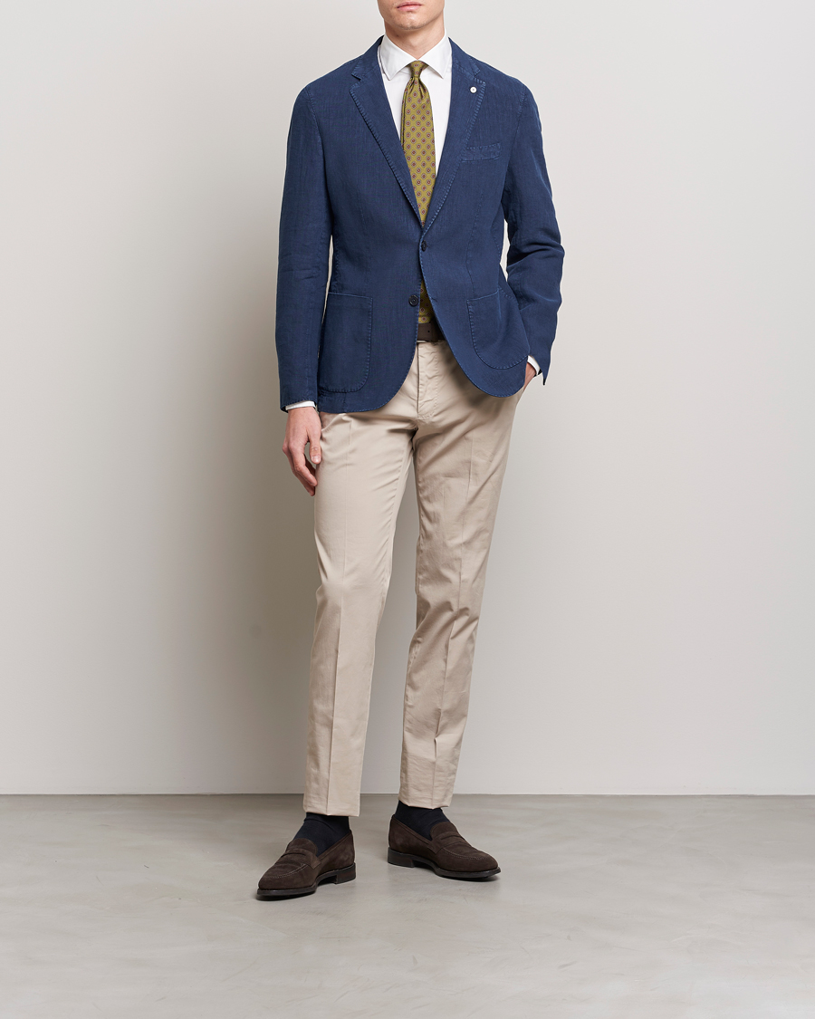 Herr | Kavajer | L.B.M. 1911 | Jack Regular Fit Linen Blazer Navy