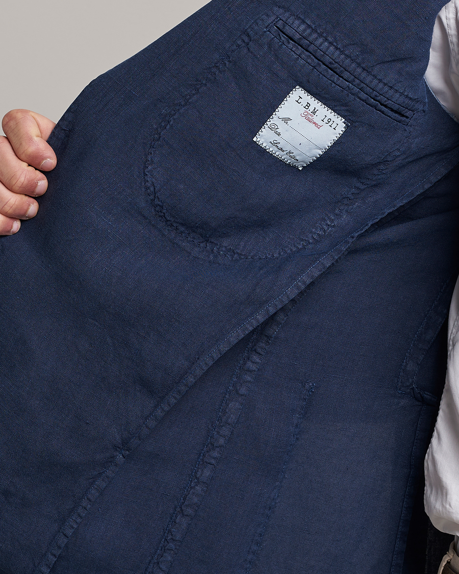 Herr | Kavajer | L.B.M. 1911 | Jack Regular Fit Linen Blazer Navy