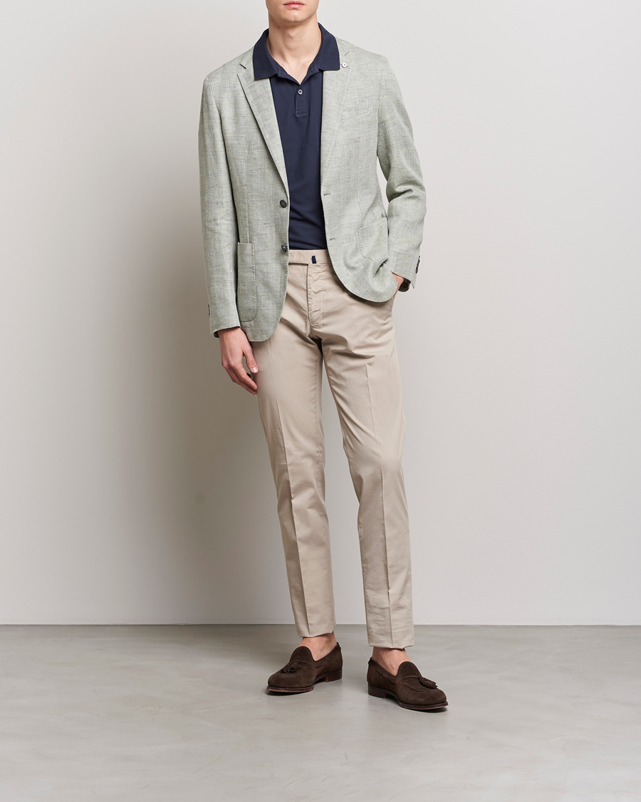 Herr | Kavajer | L.B.M. 1911 | Jack Regular Fit Herringbone Linen Blazer Pistachio