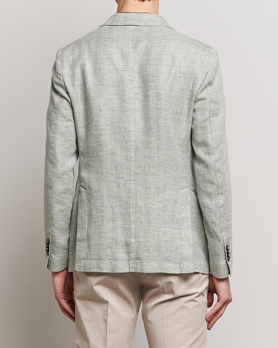 Herr | Kavajer | L.B.M. 1911 | Jack Regular Fit Herringbone Linen Blazer Pistachio