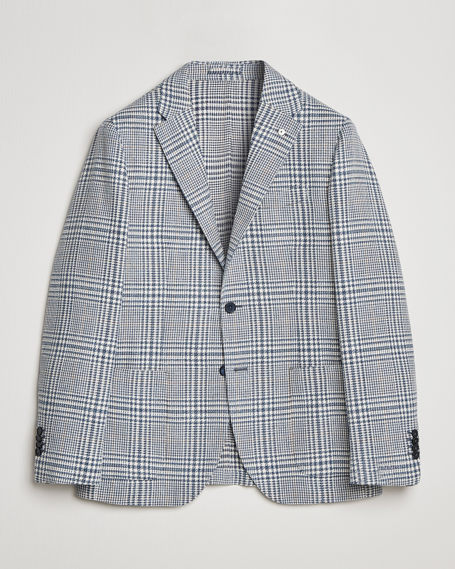 Herr | Kavajer | L.B.M. 1911 | Jack Regular Fit Houndstooth Checked Blazer Blue