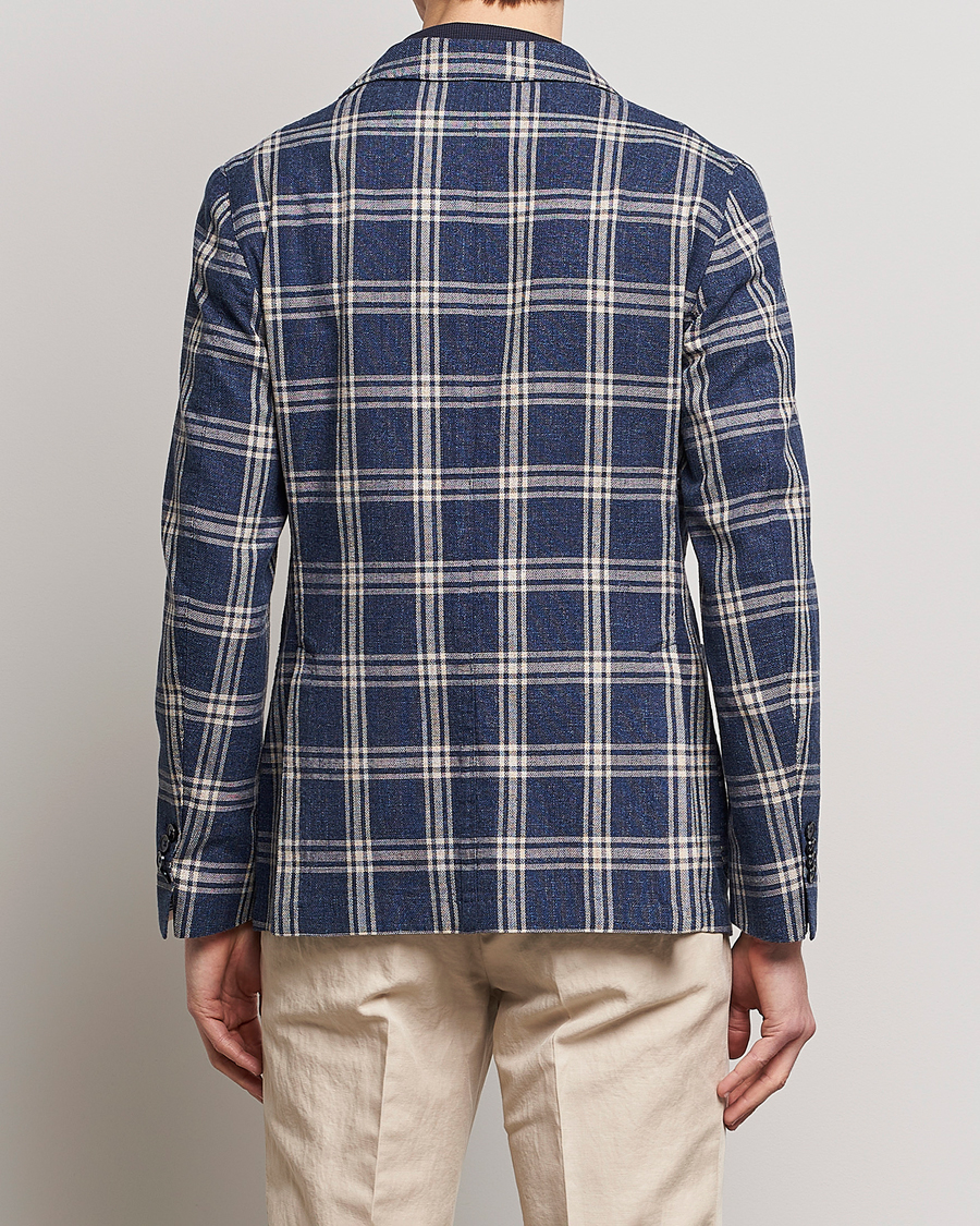 Herr | Kavajer | L.B.M. 1911 | Jack Regular Fit Checked Cotton Blazer Blue