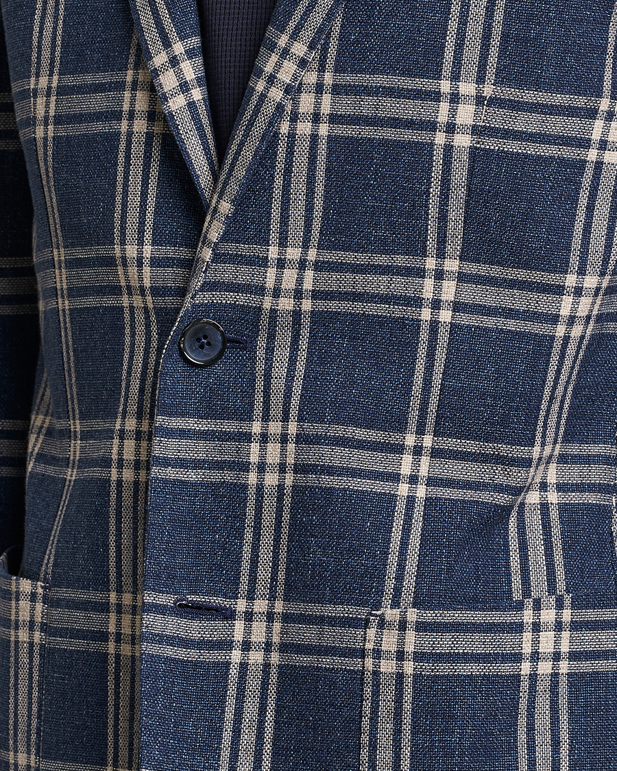 Herr | Kavajer | L.B.M. 1911 | Jack Regular Fit Checked Cotton Blazer Blue