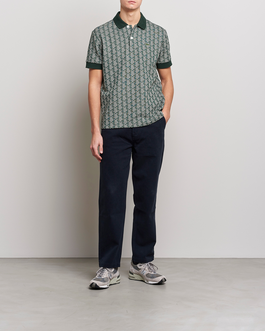 Herr | Pikéer | Lacoste | Classic Fit Monogram Polo Green/Wood Shaving