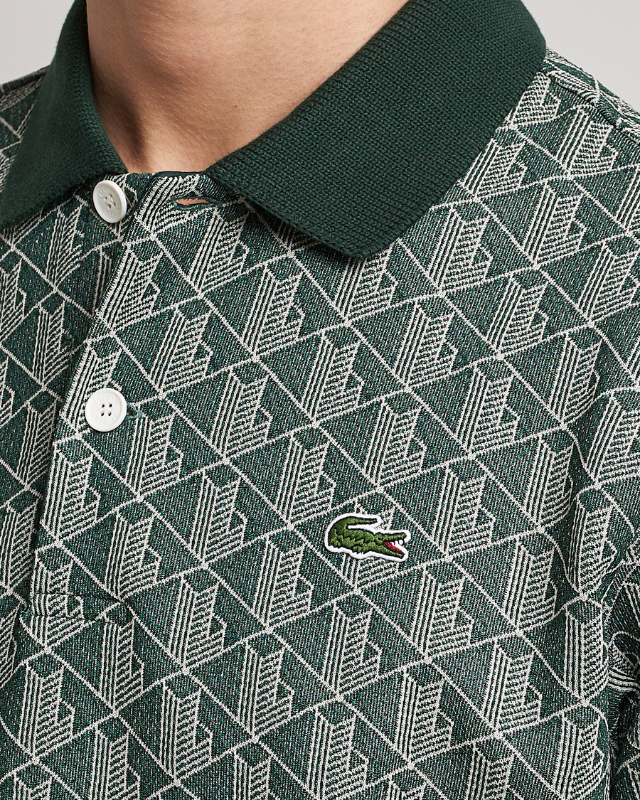 Herr | Pikéer | Lacoste | Classic Fit Monogram Polo Green/Wood Shaving