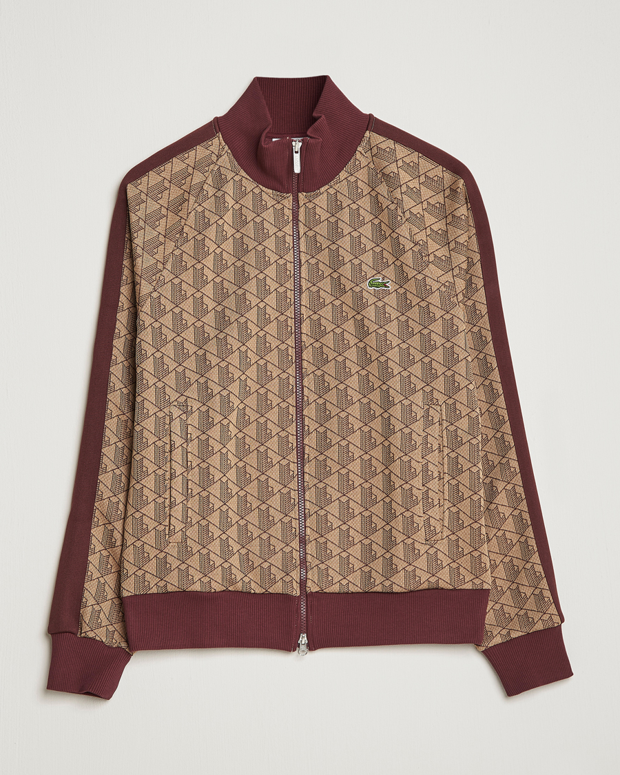 Herr | Tröjor | Lacoste | Monogram Zip Sweatshirt Viennese/Expresso