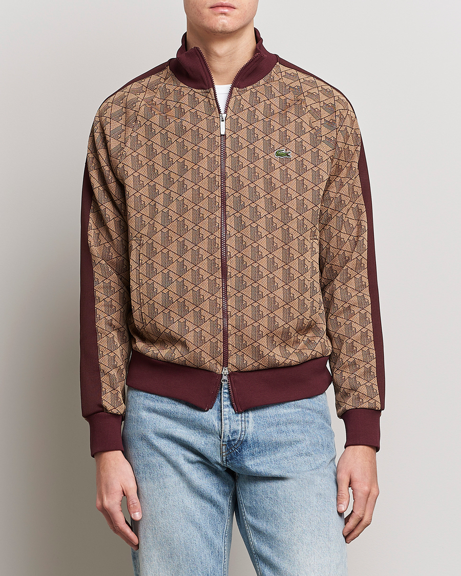 Herr | Full-zip | Lacoste | Monogram Zip Sweatshirt Viennese/Expresso