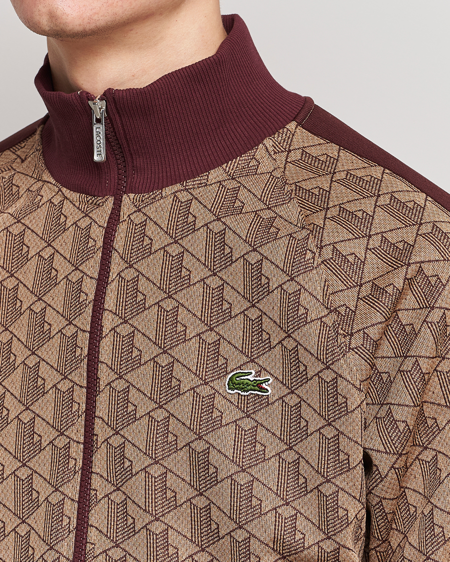 Herr | Tröjor | Lacoste | Monogram Zip Sweatshirt Viennese/Expresso