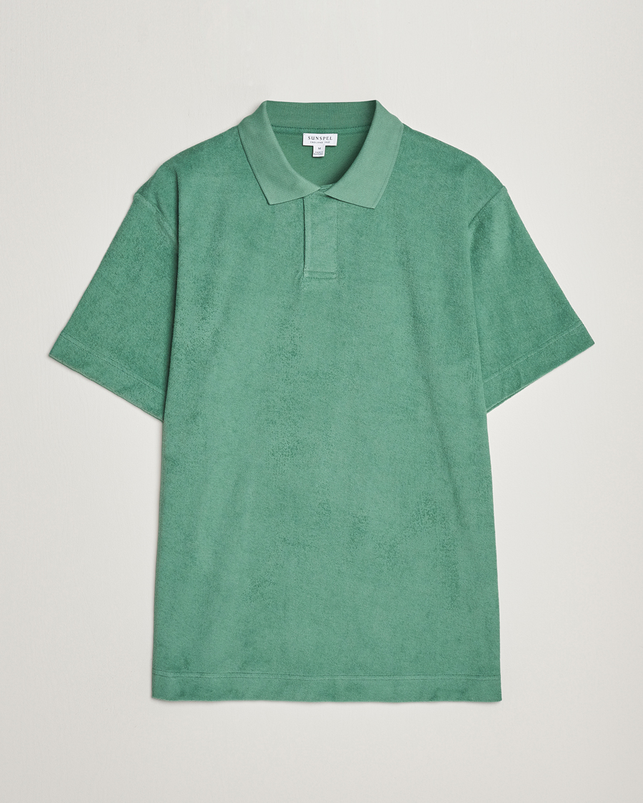 Herr | Pikéer | Sunspel | Towelling Polo Shirt Thyme Green