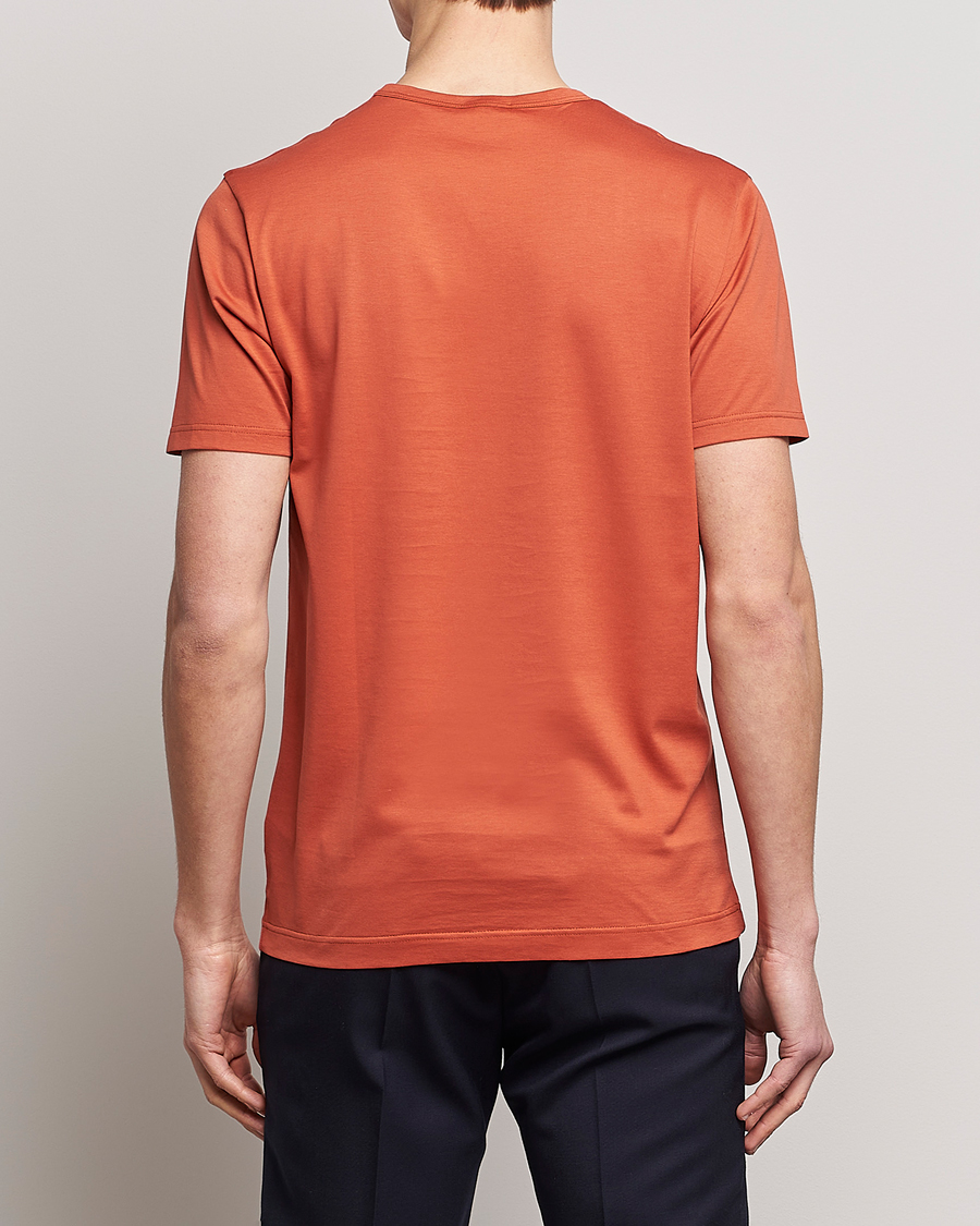 Herr | T-Shirts | Sunspel | Crew Neck Cotton Tee Burnt Sienna