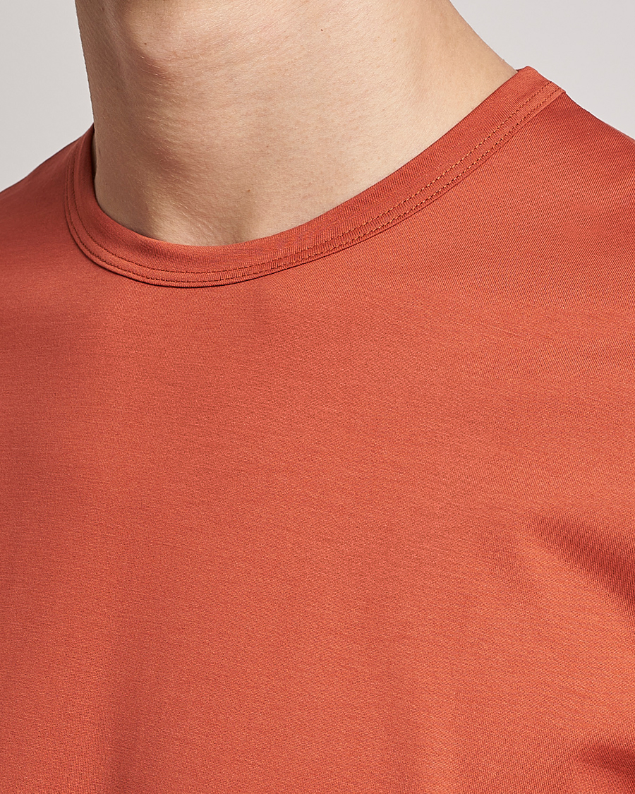 Herr | T-Shirts | Sunspel | Crew Neck Cotton Tee Burnt Sienna