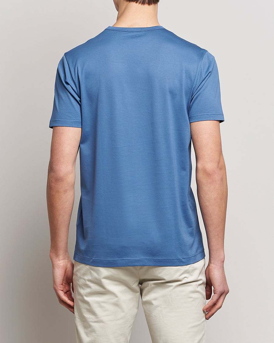 Herr | T-Shirts | Sunspel | Crew Neck Cotton Tee Blue Stone
