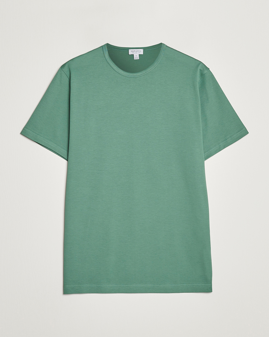 Herr | T-Shirts | Sunspel | Crew Neck Cotton Tee Thyme