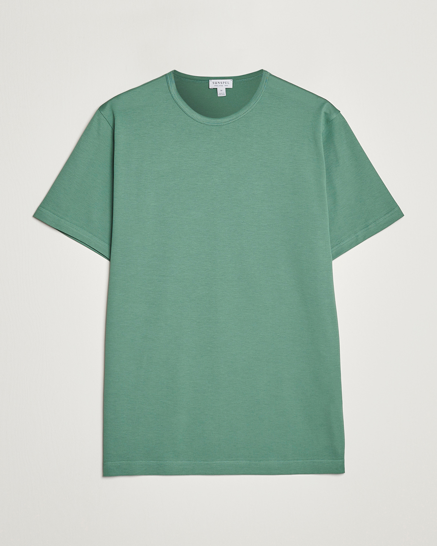 Herr | T-Shirts | Sunspel | Crew Neck Cotton Tee Thyme