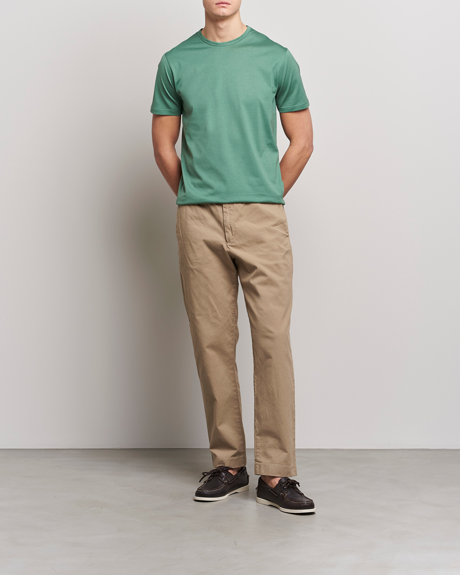 Herr | T-Shirts | Sunspel | Crew Neck Cotton Tee Thyme