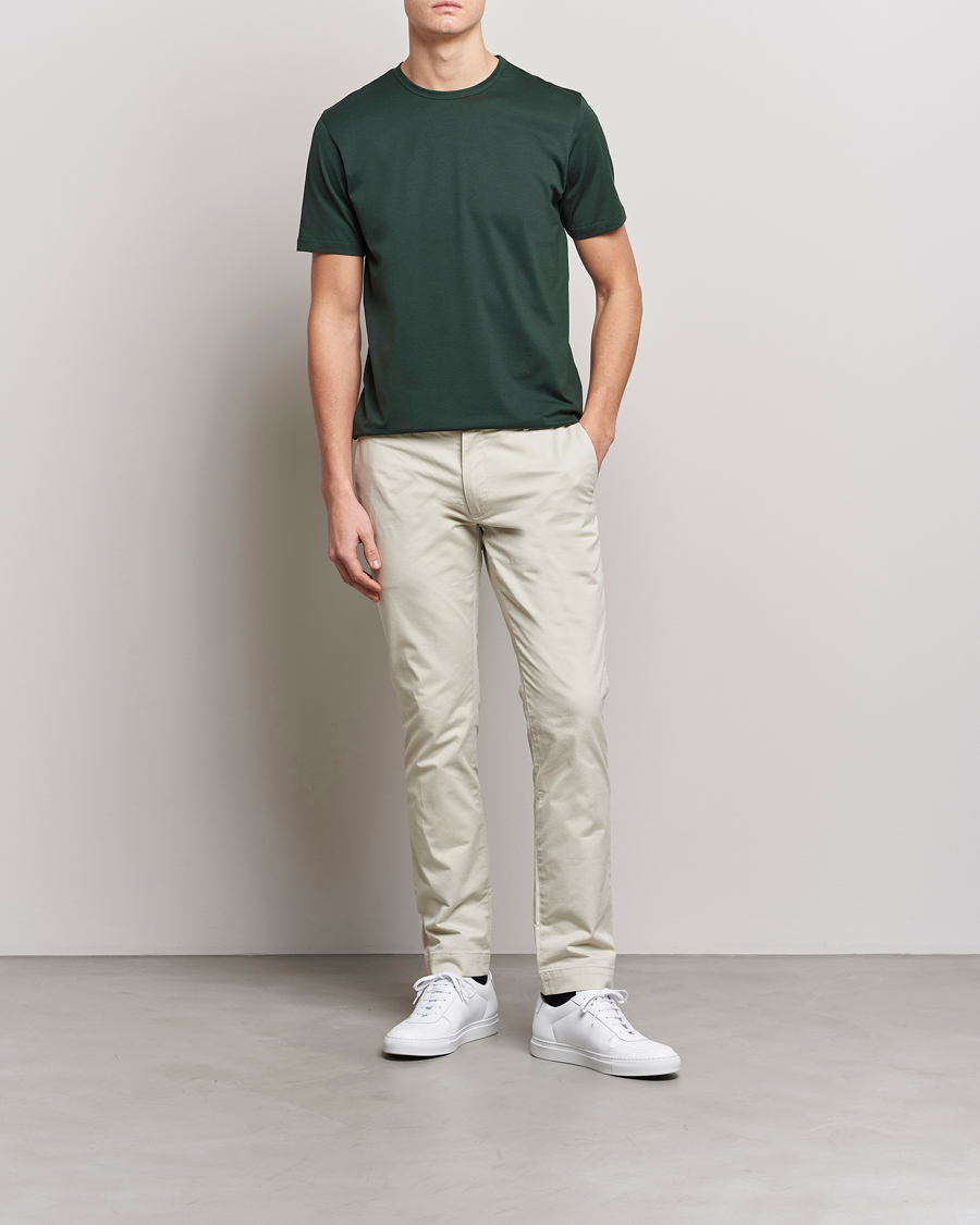 Herr | T-Shirts | Sunspel | Crew Neck Cotton Tee Seaweed