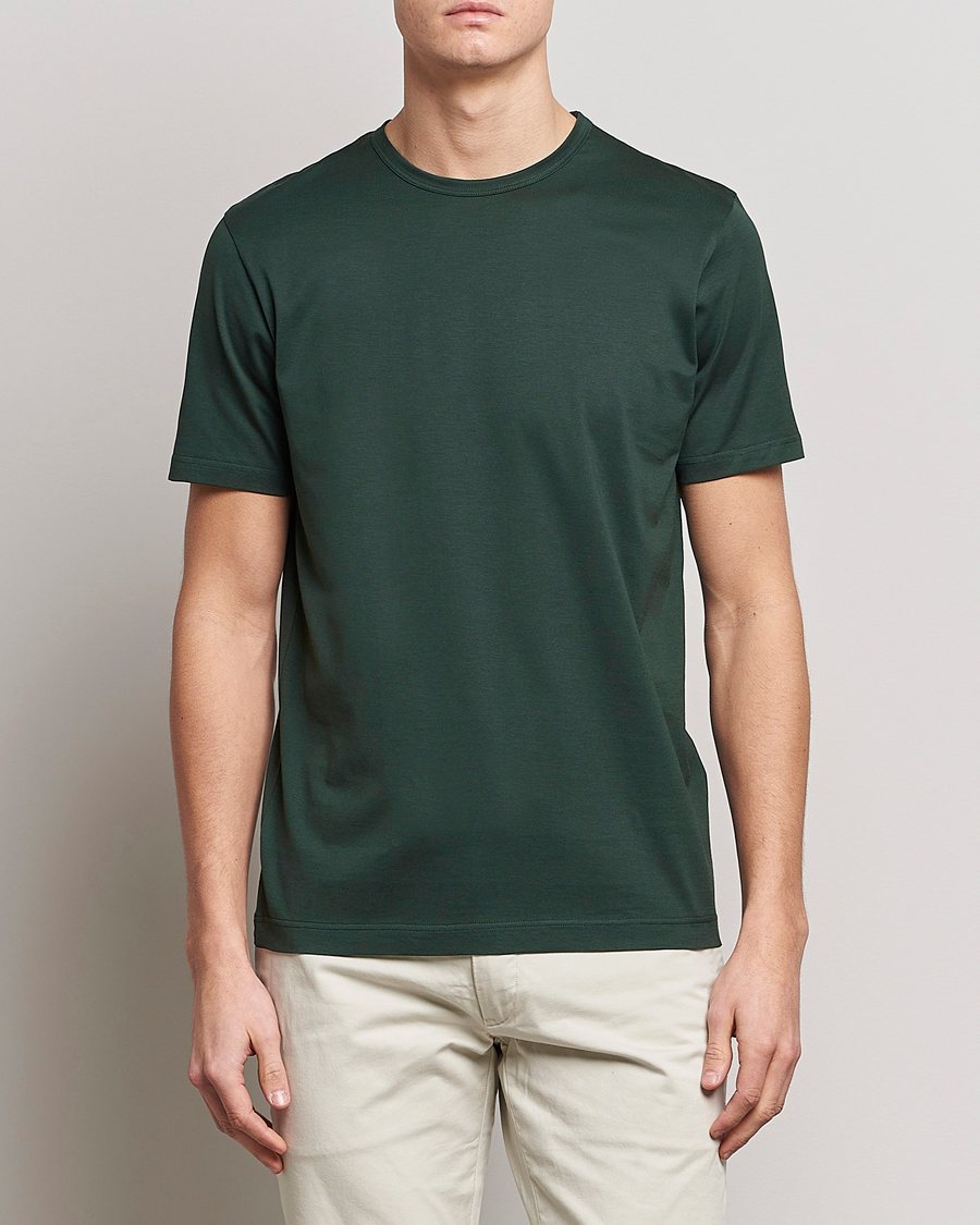Herr |  | Sunspel | Crew Neck Cotton Tee Seaweed