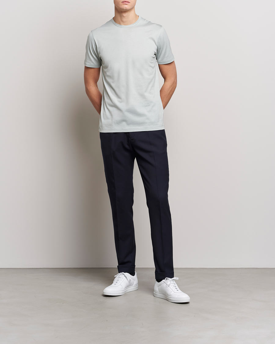 Herr | T-Shirts | Sunspel | Crew Neck Cotton Tee Laurel