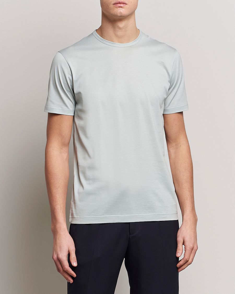 Herr | T-Shirts | Sunspel | Crew Neck Cotton Tee Laurel