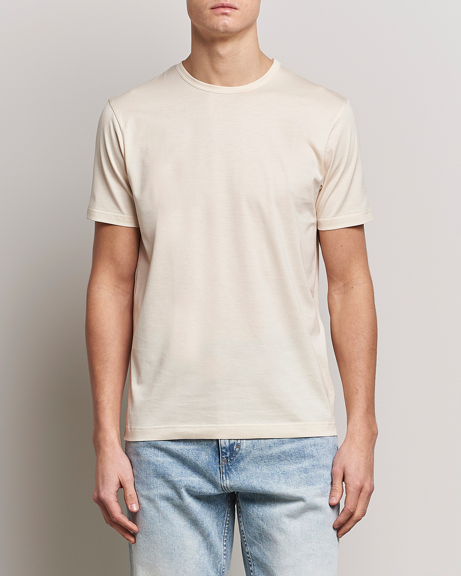 Herr | T-Shirts | Sunspel | Crew Neck Cotton Tee Undyed