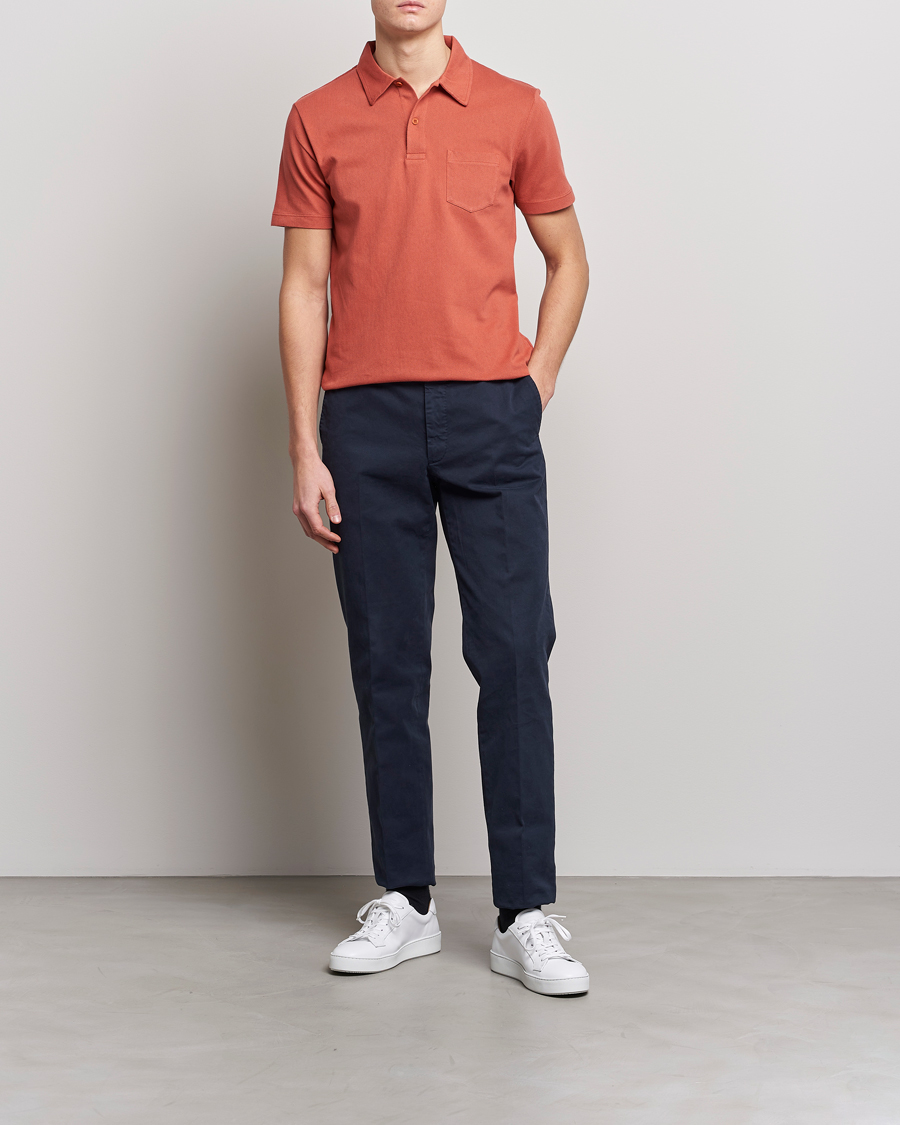 Herr | Pikéer | Sunspel | Riviera Polo Shirt Burnt Sienna