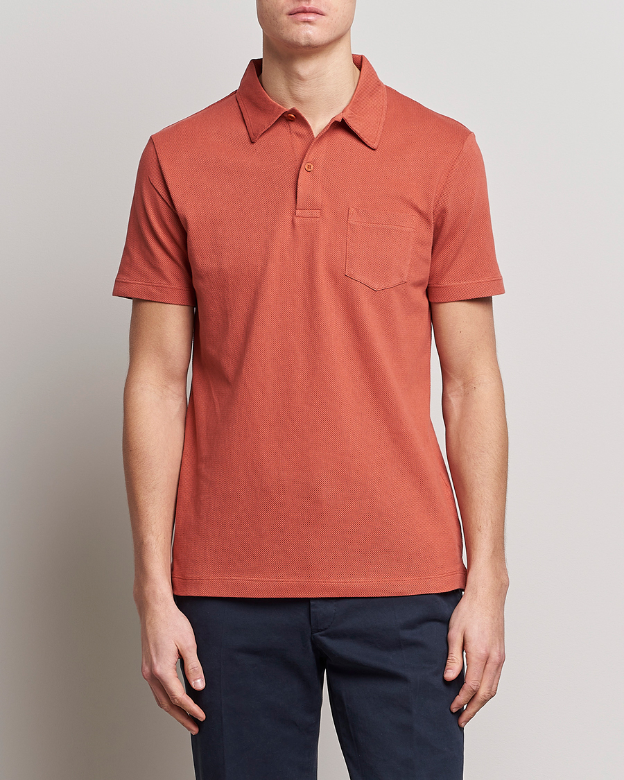 Herr | Pikéer | Sunspel | Riviera Polo Shirt Burnt Sienna