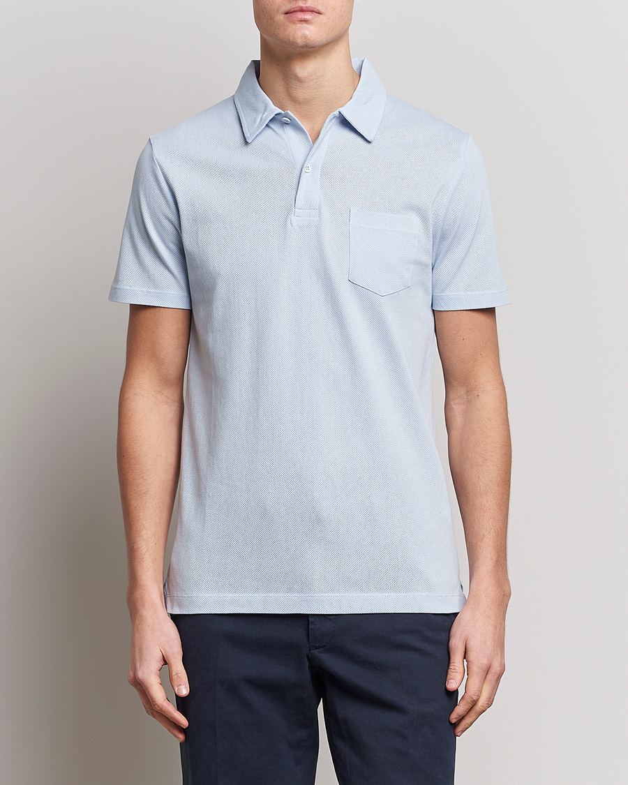 Herr | Pikéer | Sunspel | Riviera Polo Shirt Pastel Blue