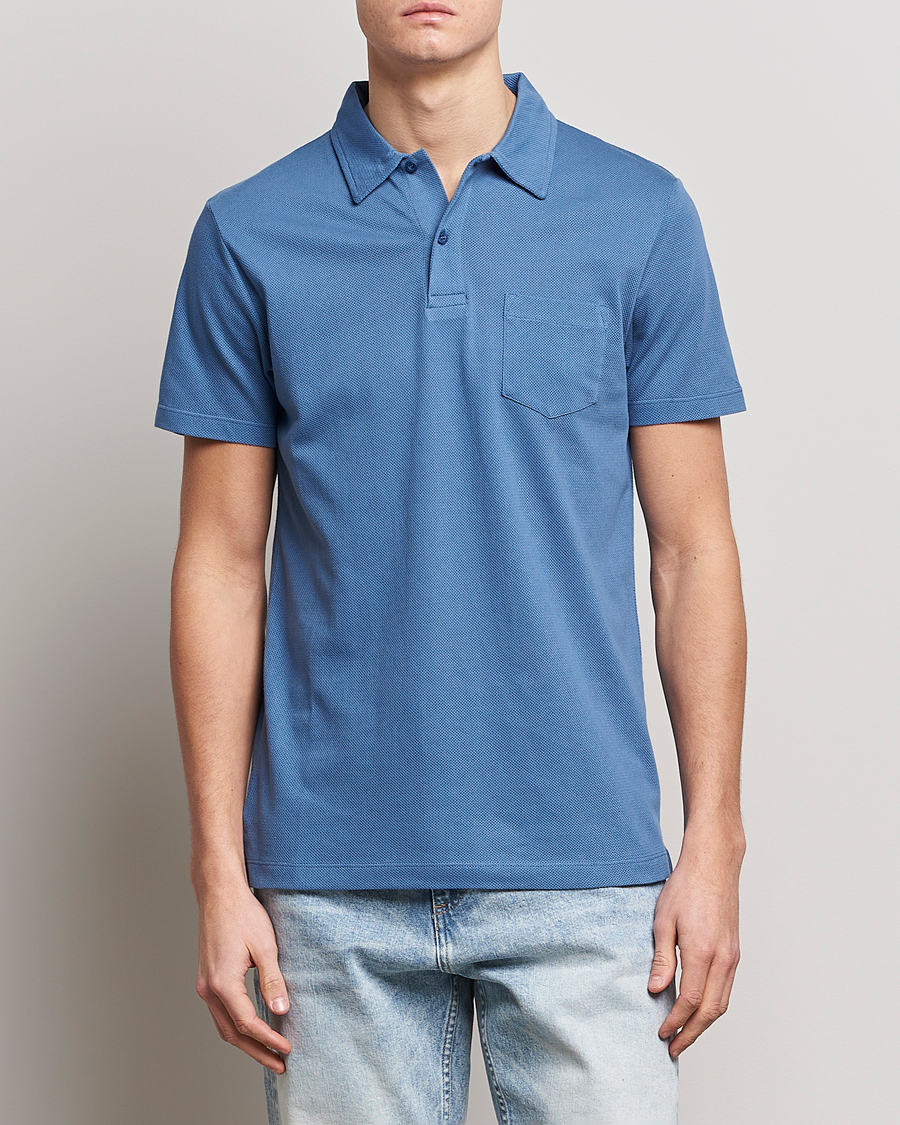 Herr | Pikéer | Sunspel | Riviera Polo Shirt Blue Stone