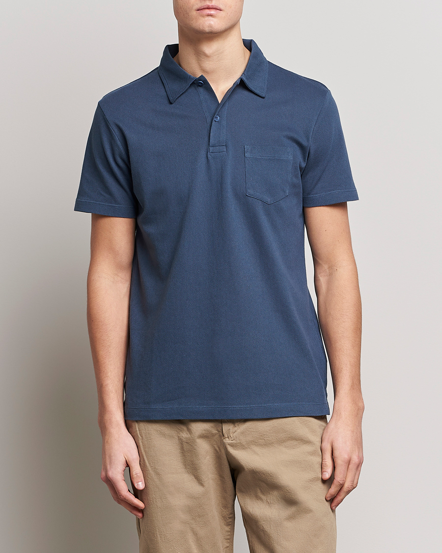 Herr |  | Sunspel | Riviera Polo Shirt Shale Blue