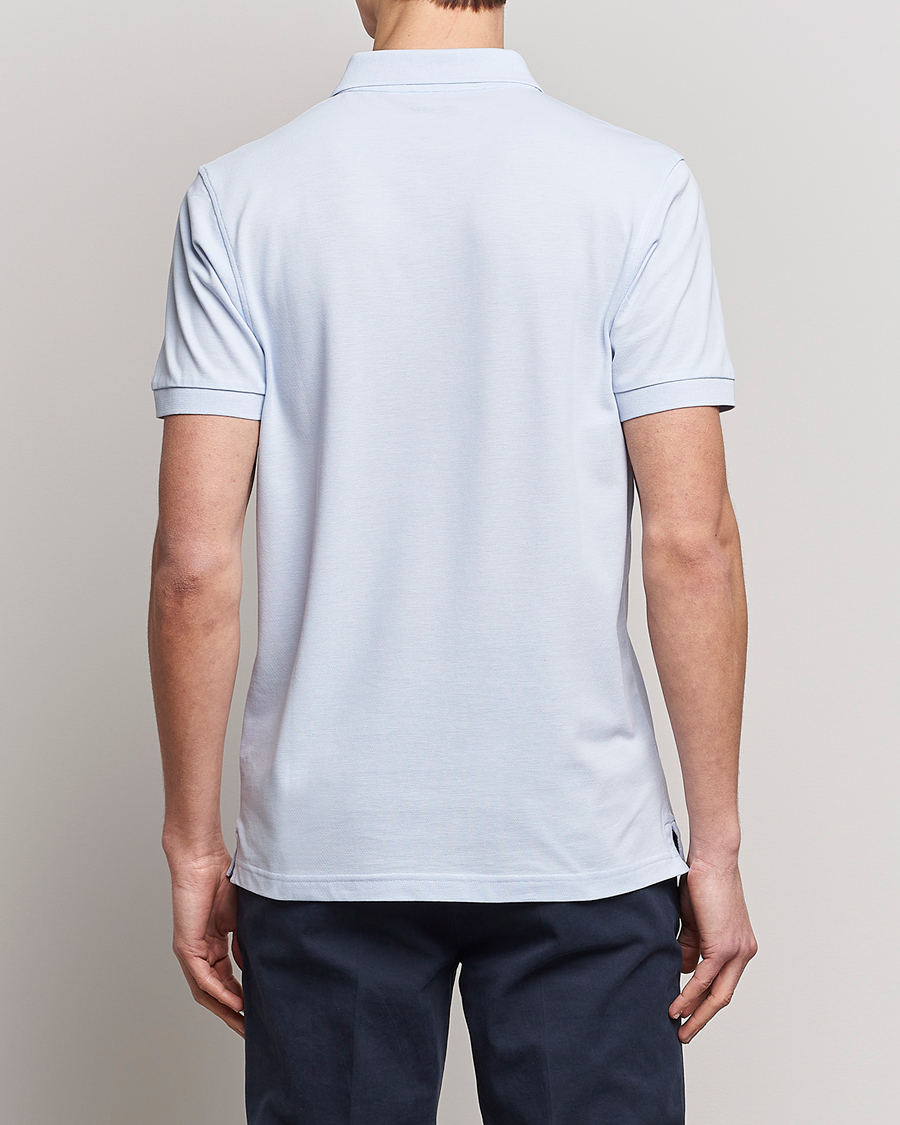 Herr | Pikéer | Sunspel | Short Sleeve Pique Polo Pastel Blue