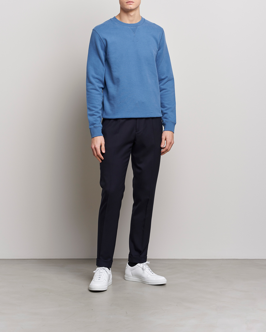 Herr | Tröjor | Sunspel | Loopback Sweatshirt Blue Stone
