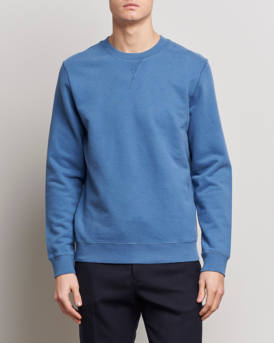 Herr | Tröjor | Sunspel | Loopback Sweatshirt Blue Stone