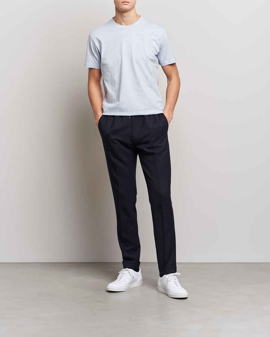 Herr | T-Shirts | Sunspel | Riviera Organic Tee Pastel Blue Melange