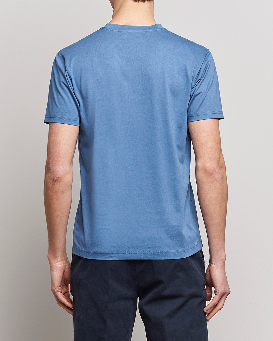 Herr | T-Shirts | Sunspel | Riviera Pocket Crew Neck T-Shirt Blue Stone