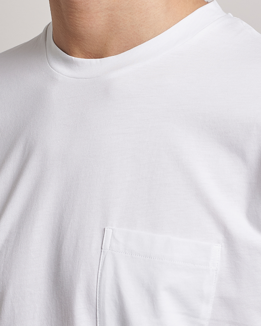 Herr | T-Shirts | Sunspel | Riviera Pocket Crew Neck T-Shirt White