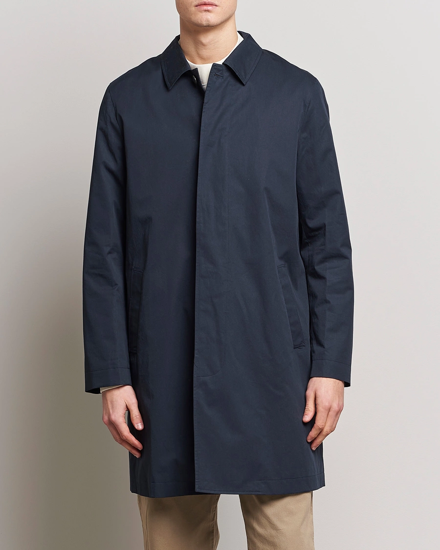 Herr | Vårjackor herr | Sunspel | Technical Cotton Mac Coat Navy