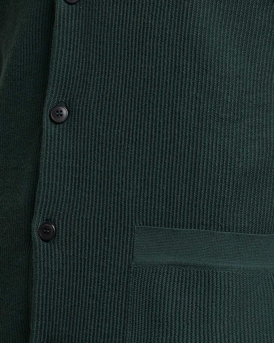 Herr | Tröjor | Sunspel | Knitted Cotton Jacket Seaweed