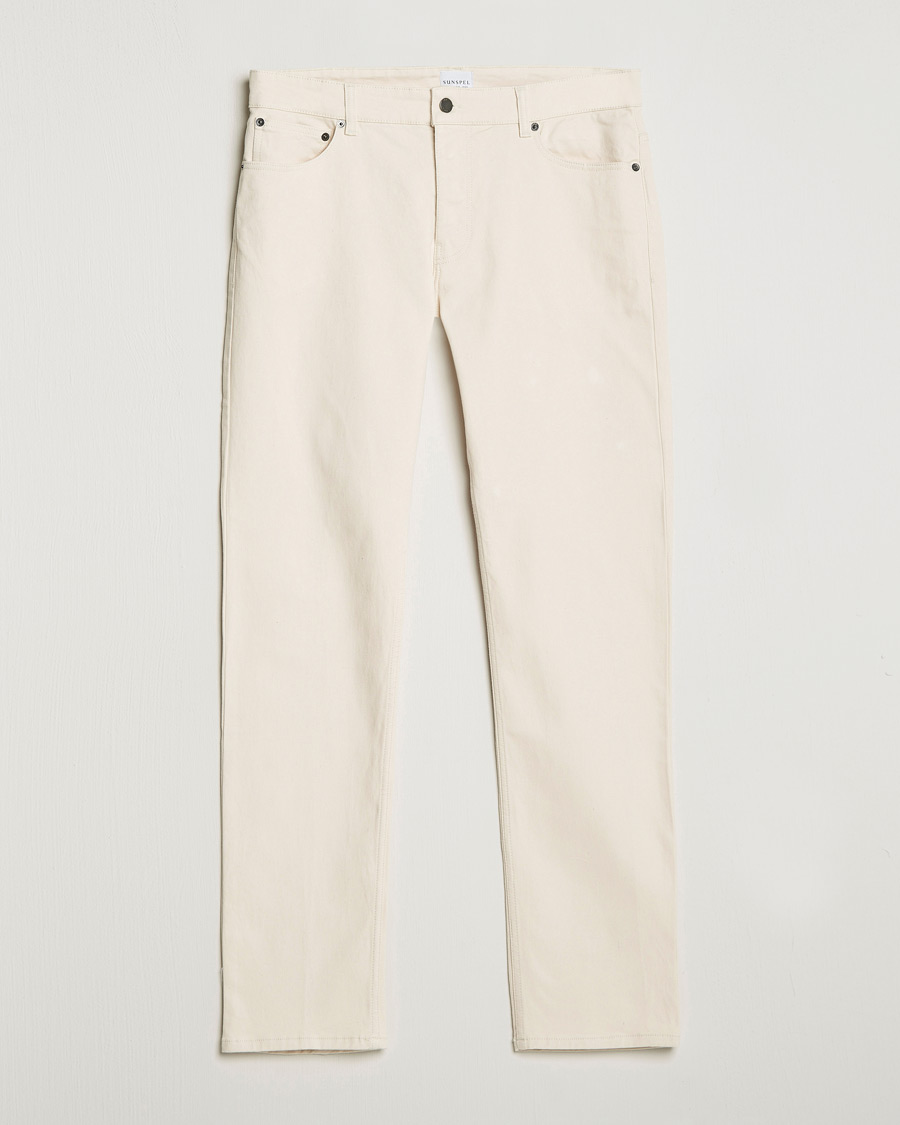 Herr | Byxor | Sunspel | Five Pocket Cotton Twill Trousers Undyed
