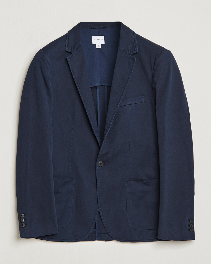 Herr | Kavajer | Sunspel | Cotton Stretch Jacket Navy