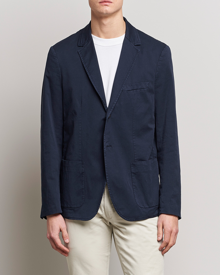 Herr | Kavajer | Sunspel | Cotton Stretch Jacket Navy