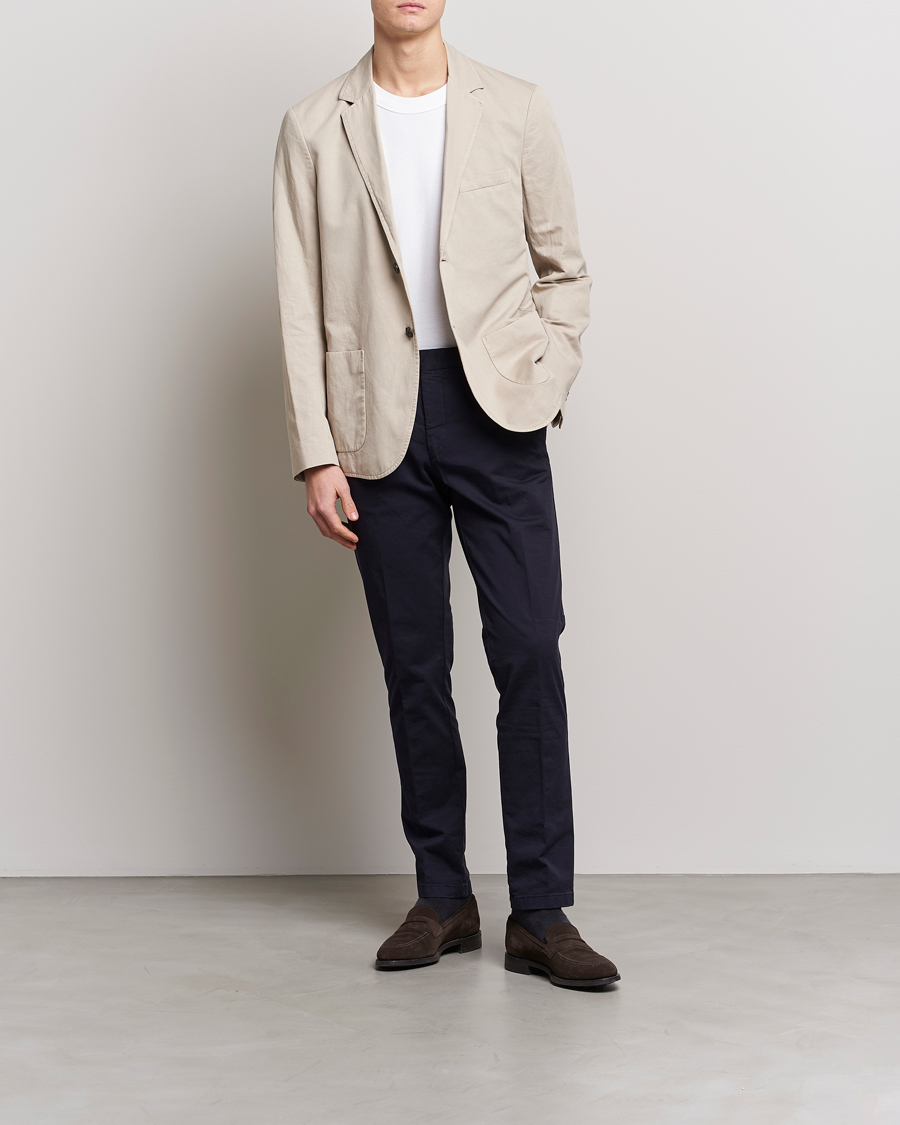 Herr | Kavajer | Sunspel | Unconstructed Cotton/Linen Blazer Light Sand
