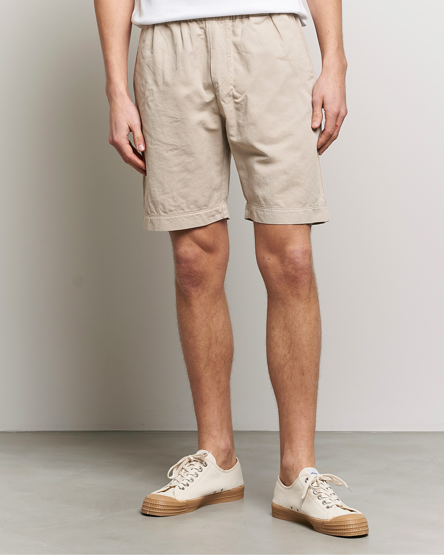 Herr | Shorts | Sunspel | Cotton/Linen Drawstring Shorts Light Sand