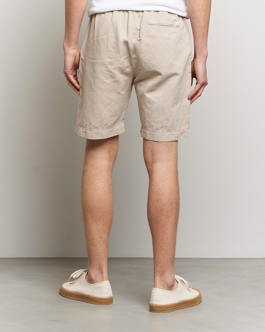 Herr | Shorts | Sunspel | Cotton/Linen Drawstring Shorts Light Sand
