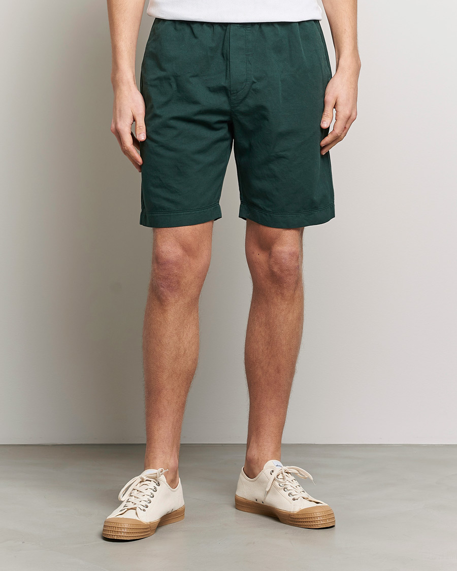Herr | Shorts | Sunspel | Cotton/Linen Drawstring Shorts Seaweed